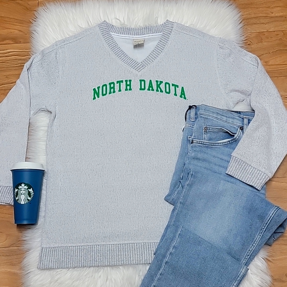 Chicka-d | North Dakota V Neck  Ivy League Sweatshirt